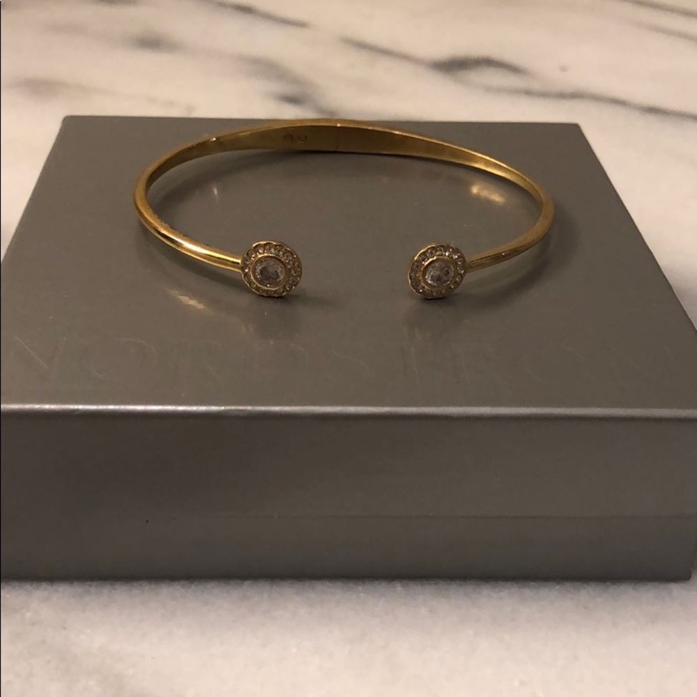 Nadri cubic zirconia hinged cuff bracelet